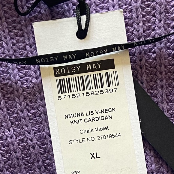 Noisy May Purple XL Baggy Knit Cardigan - Picture 6 of 6